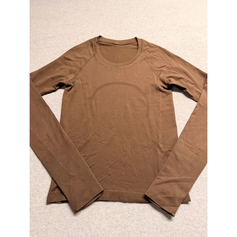 Lululemon Swiftly Tech Long Sleeve 2.0 Roasted Brown Running Shirt Size 4